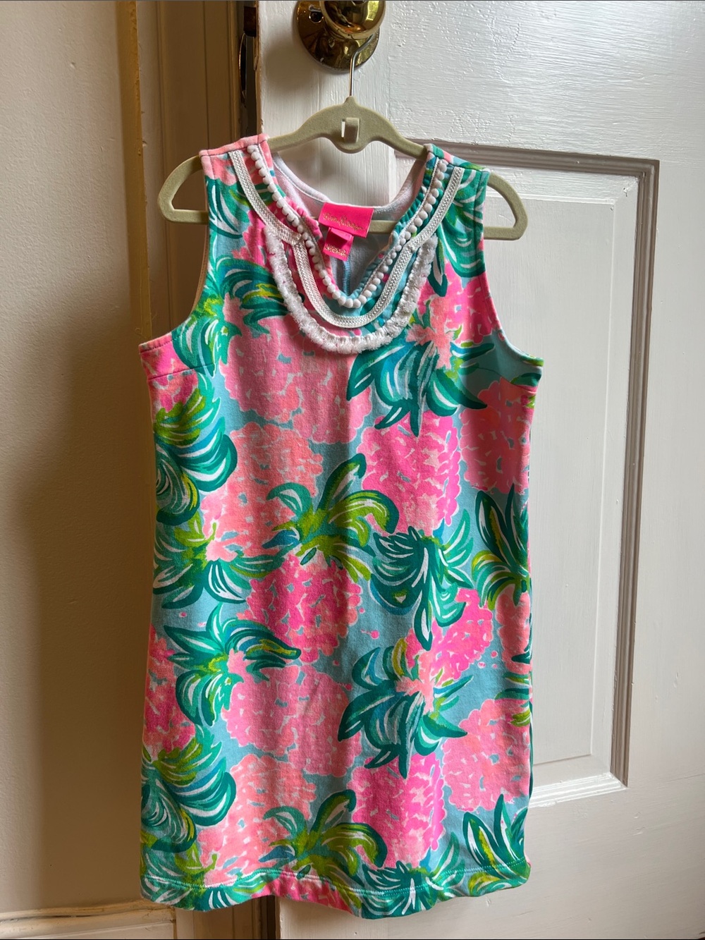 Lilly Pulitzer - Girls' Sleeveless Pink & Teal Floral Tank Dress